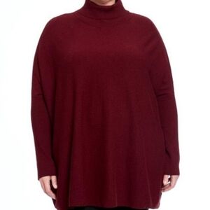 Joseph A. NWT Women's 3X Port Burgundy Red Long Sleeve Turtleneck Sweater $88